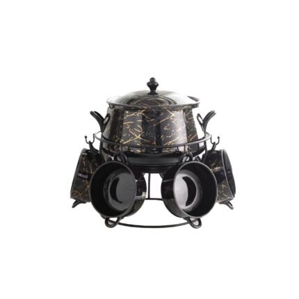 9 Pieces Tureen Set – Black | White